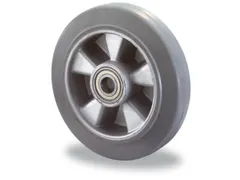 Wiel 150kg Øxb 100x40mm Aluminium Velg Elastische Band Grijs