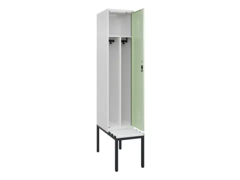 locker met bank,voor scheiding van kleding,HxBxD 2120x400x815mm,1vak