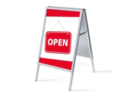 Stoepbord A1 complete set met print "OPEN" Rood