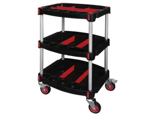 gereedschapswagen,HxBxD 920x490x595mm,3xkunststof legbord,romp zwart - 1