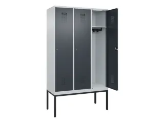 locker,HxBxD 2120x1200x500mm,3vak,vak B 400mm,cil.-slot,voetonderstel - 1