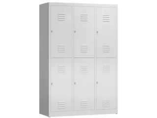 Dubbeldekse garderobekast 1800x1185x500mm 3x2vak 400mm RAL7035 - 1