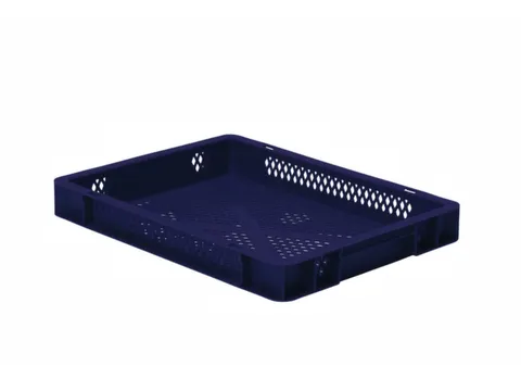 Euronorm-stapelbak 4.5l 50x400x300mm Wanden/bodem Opengewerkt Blauw