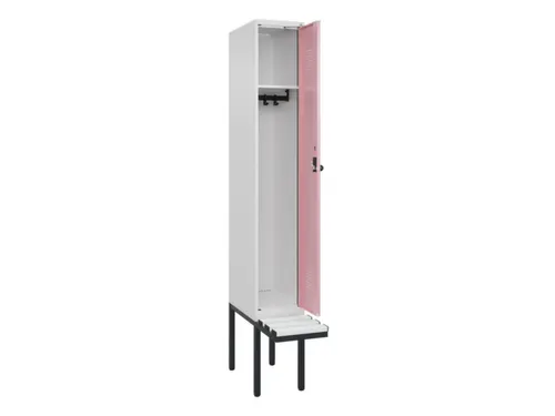 locker met bank,HxBxD 2120x300x815mm,1vak,vak B 300mm,draaigrendel