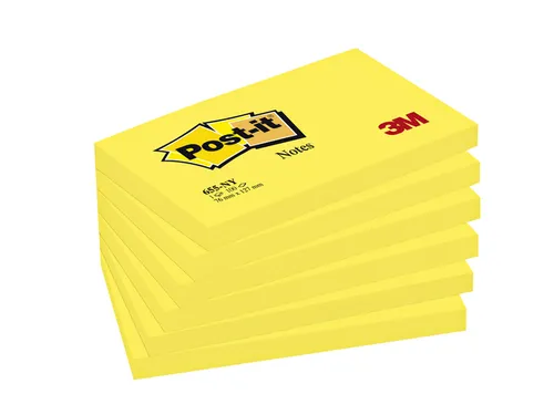 Memoblok Post-it 655 76x127mm 100 vel per blok neon geel