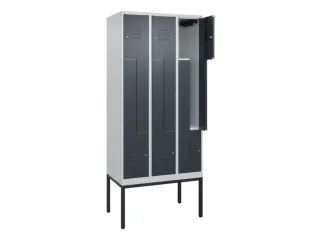 Z-garderobekast,HxBxD 2120x900x500mm,vak B 150/300mm,cil.-slot - 2