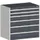 ladekast HxBxD 1000x1050x750mm 6laden RAL7035 front RAL7016