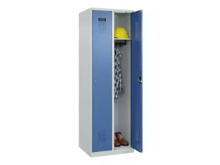 locker,HxBxD 1850x600x500mm,2vak,vak B 300mm,cil.-slot,staand op vloer - 1