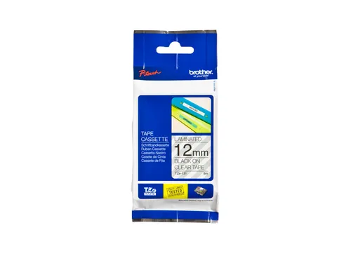 Labeltape Brother P-touch TZe-131 standaard 12mm zwart op transparant