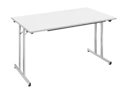 Klaptafel Vrijstaand 140x80 Cm Onderstel Aluminium Blad Lichtgrijs