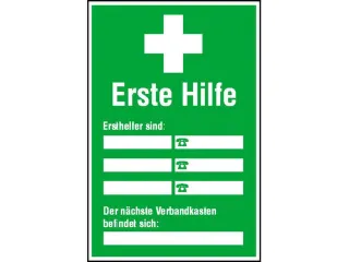 affiche,EHBO-gids,harde PVC,standaard,groen/wit/zwart - 1