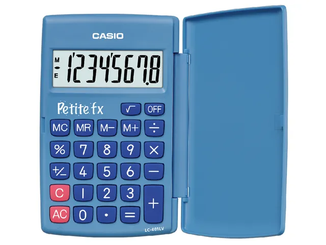 Rekenmachine Casio basisschool blauw LC-401LV-BU