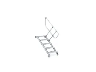 industrietrap bordes H 1 93m 9treden trede B 600mm 45° aluminium - 2