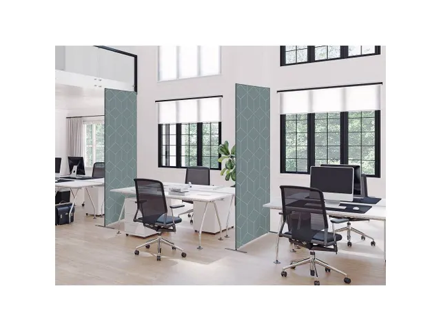Cloison de séparation Déco Textile 85x200cm Double hexagone Gris