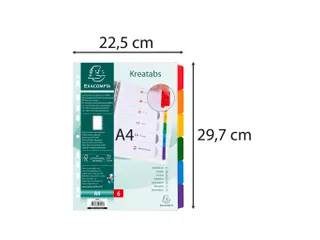 Tabbladen Witte Karton Kreatabs Personaliseerbaar 6-Delig A4 11-Gaats - 9