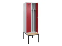 locker met bank,voor scheiding van kleding,HxBxD 2120x600x815mm,2vak