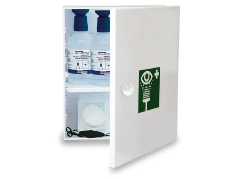 Oogbeschermingskast Staal 350x280x130mm Oogspoelset Legbord Ral 9010