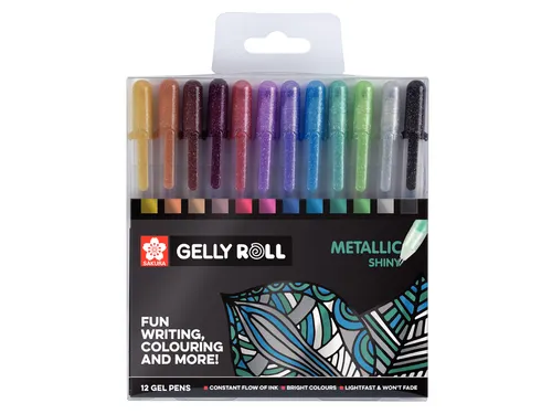 Gelschrijver Sakura Gelly Roll Metallic set à 12 kleuren