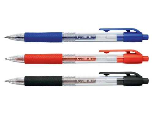Gelschrijver Quantore Grip met drukknop 0.7mm Blauw