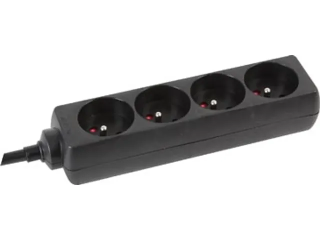 douille avec 4 prises, noir, pour la Belgique