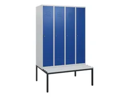 locker met bank,HxBxD 1950x1200x815mm,4vak,vak B 300mm,cil.-slot