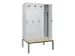 locker met bank,voor scheiding van kleding,HxBxD 2120x1200x815mm,4vak