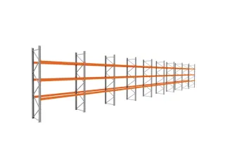 palletstelling,basis+8xaanbouw,HxBxD 3990x25300x1100mm,vakl. 3000kg - 1