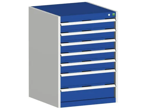 ladekast HxBxD 900x650x650mm 7laden romp RAL7035 front RAL5010