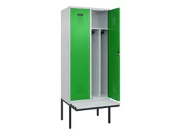 locker met bank,voor scheiding van kleding,HxBxD 2120x800x815mm,2vak