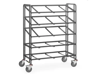 Esd-eurobakkenwagen 9383 300kg 600x400mm 5 Etages Open Ral7015 - 1