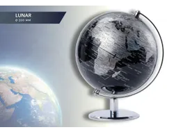 TROIKA Wereldbol Lunar 20cm Chroom Zwart-zilver