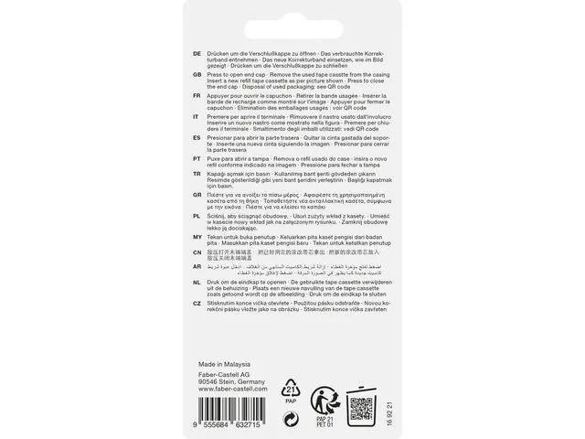 Correctieroller Faber-Castell One Touch met 1 vulling assorti