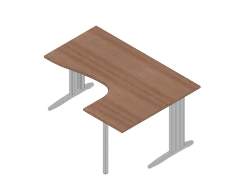 hoek-bureau,HxBxD 730x1600x1200mm,blad canaletto-hout