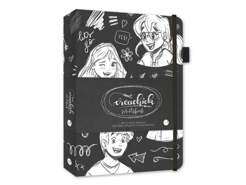 Schetsboek CreaChick Black 108 pagina's Hardcover