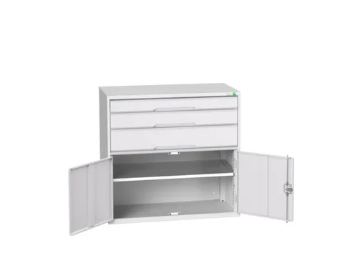 ladekast HxBxD 1000x1050x550mm 3laden volledig uittrekbaar RAL7035