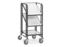 Esd-eurobakkenwagen 9381 250kg 600x400mm 3 Etages Hout Ral7015