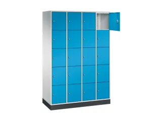 lockerkast,RAL 7035/RAL 5012,HxBxD 1950x1220x500mm,4x5vakken,cil.-slot - 1