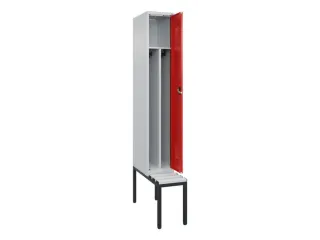 locker met bank,voor scheiding van kleding,HxBxD 2120x300x815mm,1vak - 1