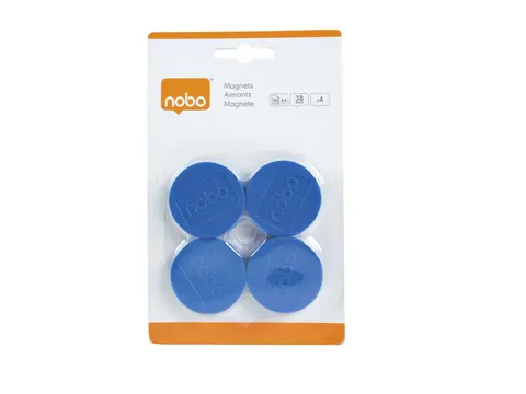 Magneet Nobo 38mm blauw 4 stuks
