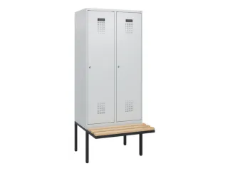locker met bank,HxBxD 1950x800x815mm,2vak,vak B 400mm,cilinderslot - 2