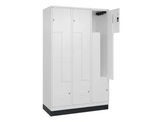Z-garderobekast,HxBxD 1950x1200x500mm,vak B 200/400mm,cil.-slot,sokkel - 2