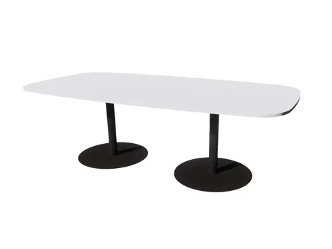 Linesto vergadertafel 240x120 deens ovaal krijtwit 25mm zwart