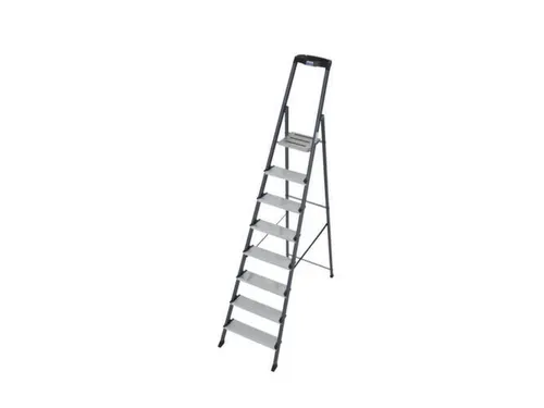 trapladder,eenzijdig,8treden,bordes m. antislip elementen,Stand H 1,7m
