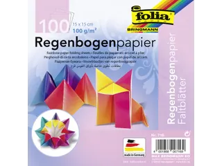 Vouwblaadjes Folia 100gr 15x15cm 100 vel regenboog - 1