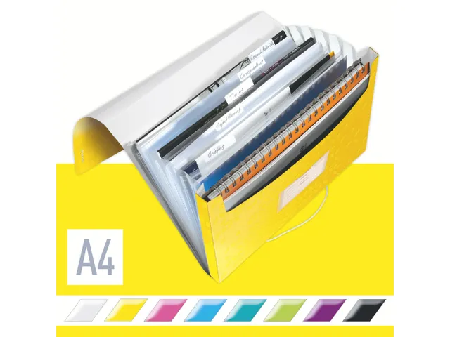 Sorteermap Leitz WOW A4 6 vaks PP geel