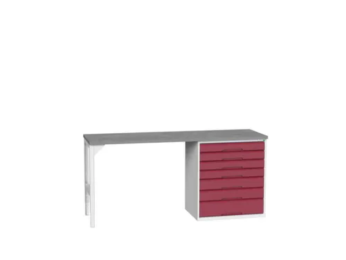 werkbank,HxBxD 930x2000x600mm,linoleumblad,2voeten/1container