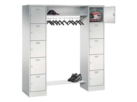 personeelsgarderobe cil.slot 1950x1700x500mm 2x5 vakken 400mm RAL7035