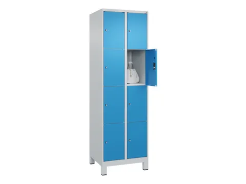 lockerkast,HxBxD 1950x600x500mm,2x4vakken,vak B 300mm,cil.-slot,voeten