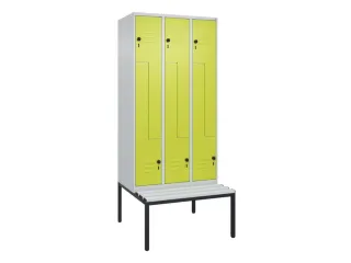 Z-garderobekast,HxBxD 2120x900x815mm,6vak,vak B 300mm,draaigrendel - 1