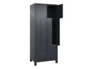 Z-garderobekast,HxBxD 1950x800x500mm,vak B 200/400mm,cil.-slot,voeten - 2